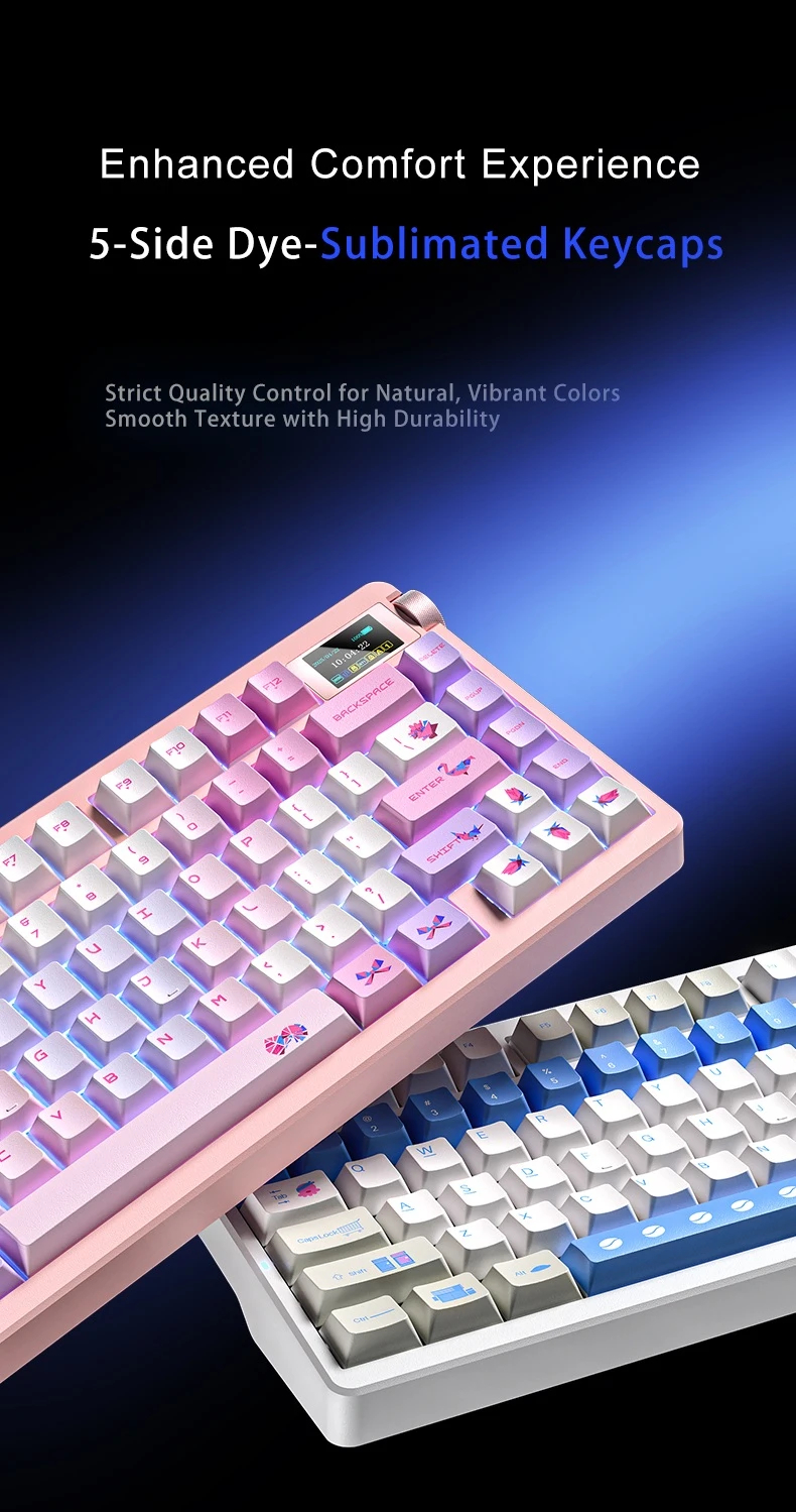 Aula геймърска механична клавиатура Wireless Gaming Mechanical Keyboard NOVA 75 - Star Vector Switch [Linear] (English US), White