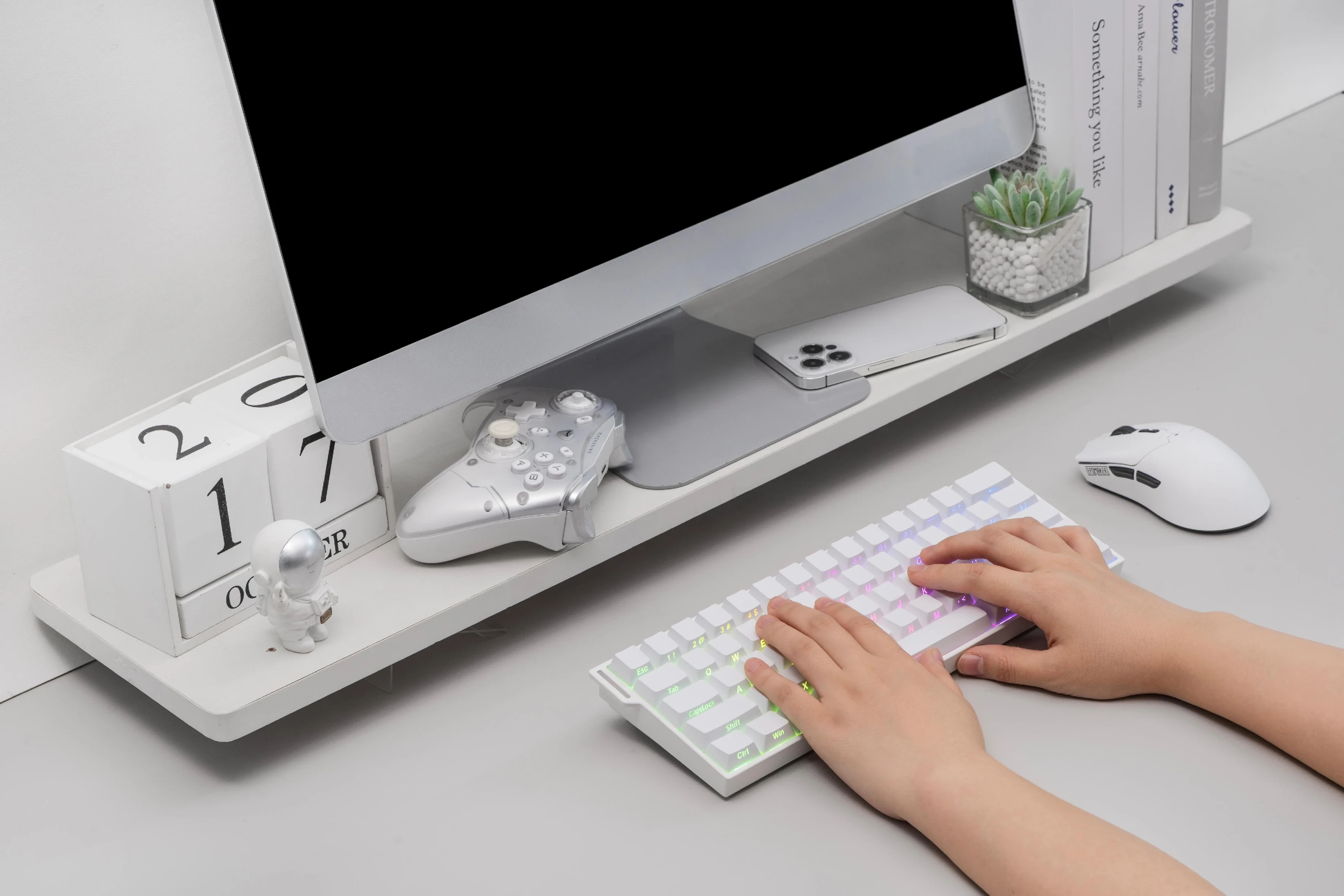 Aula геймърска механична клавиатура Wireless Gaming Mechanical Keyboard MINI 60 HE PRO 8K  - Stormrise Magnetic Switch [Linear] (English US), Black