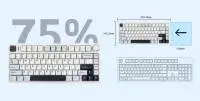 Aula геймърска механична клавиатура Wireless Gaming Mechanical Keyboard F75 Thunder Black - Reaper Switch [Linear] (English US)