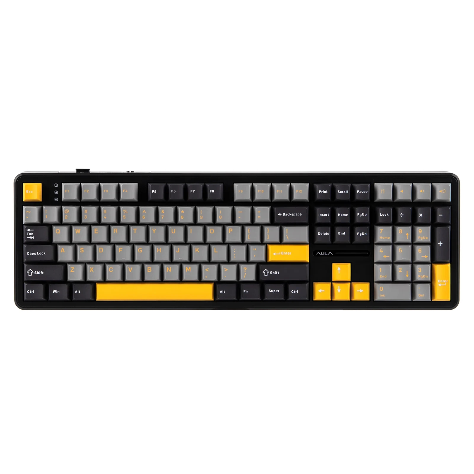Aula Gaming Mechanische Tastatur Wireless Gaming Mechanical Keyboard F108 - Volcanic Switch [Linear] (English US), Schwarz, Grau