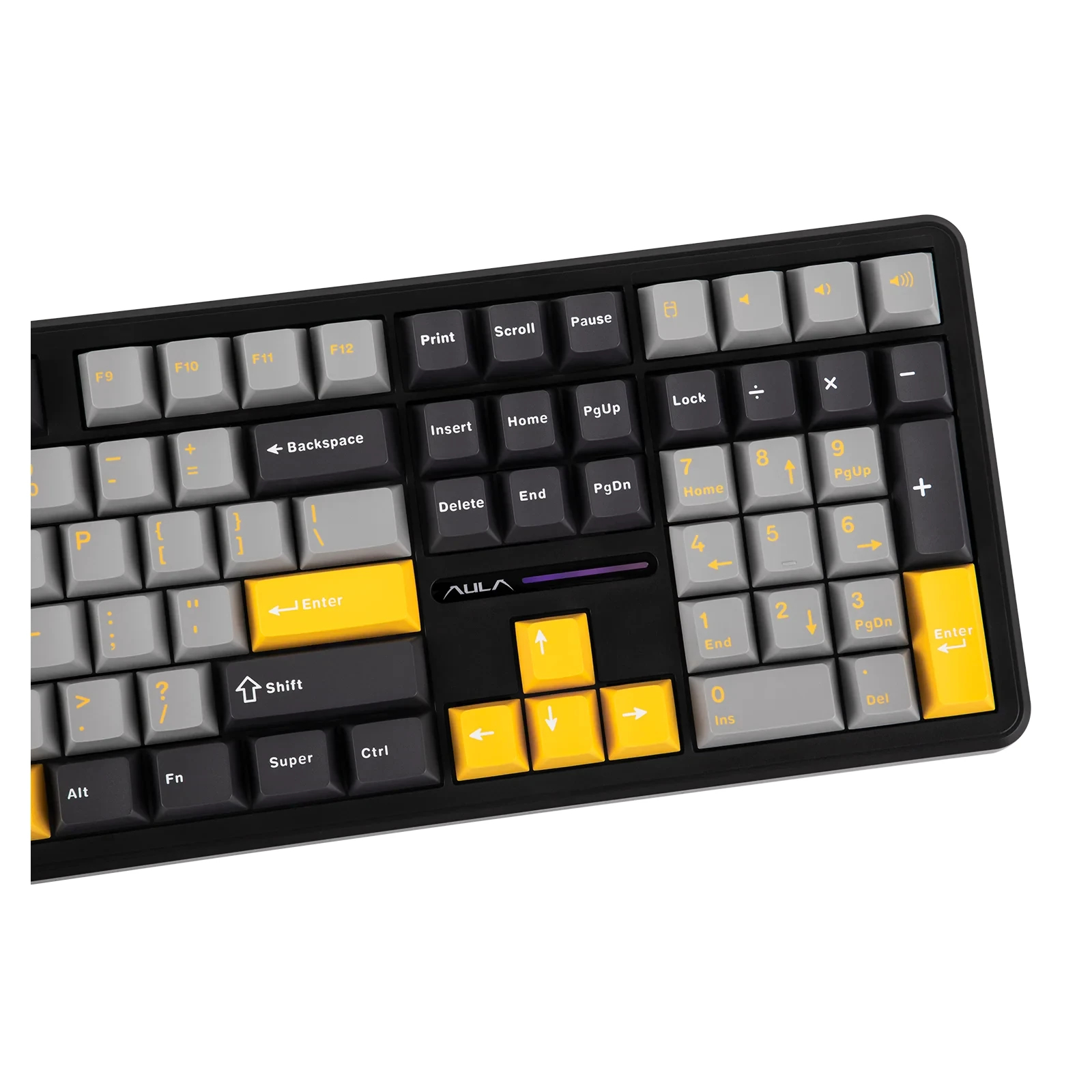 Aula Gaming Mechanische Tastatur Wireless Gaming Mechanical Keyboard F108 - Volcanic Switch [Linear] (English US), Schwarz, Grau