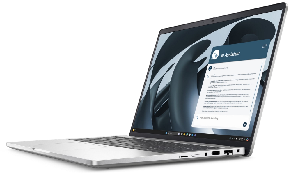 Лаптоп Dell Pro 16 Plus PB16255, AMD Ryzen AI 5 PRO 340, 16GB, 512GB SSD Gen4, 16.0" FHD+, AMD Radeon 840M, FgrPr & SmtCd, FHD, IR Cam, Mic, WLAN + BT, Backlit Kb, 3 Cell, W11Pro 