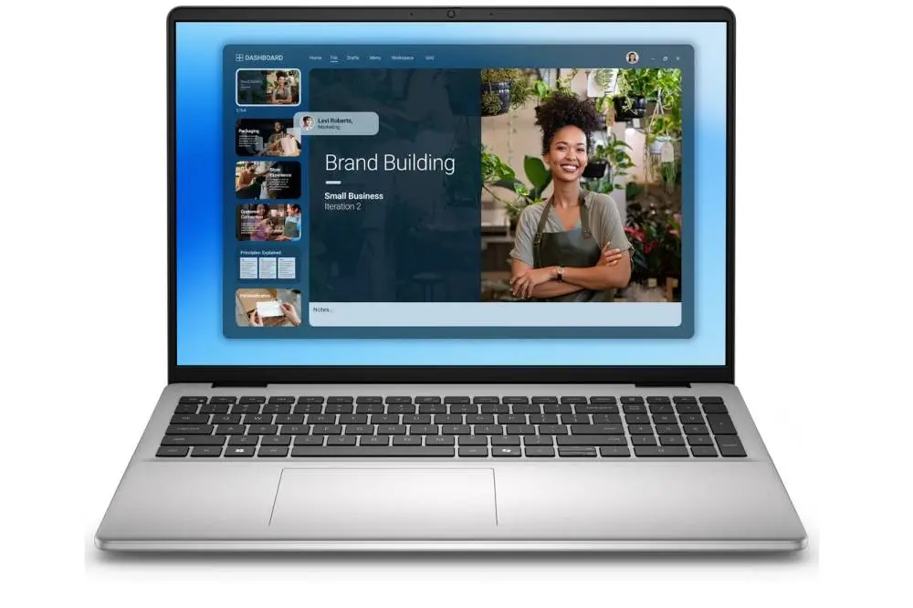 Лаптоп Dell 16 DC16251, Intel Core 7 150U (10 cores, up to 5.4 GHz), 16.0" FHD+(1920x1200) AG 300nits, 16GB, 2x8GB, DDR5, 5200 MT/s, 512GB M.2 PCIe, Intel Graphics, Cam, FPR, Wi-Fi 6E, Backlit Kb, Win 11 Pro, Silver, Aluminium, 3Y PS