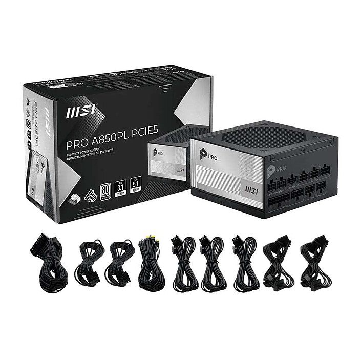 Блок живлення MSI PRO A850PL PCIE5 850W 80 Plus Platinum