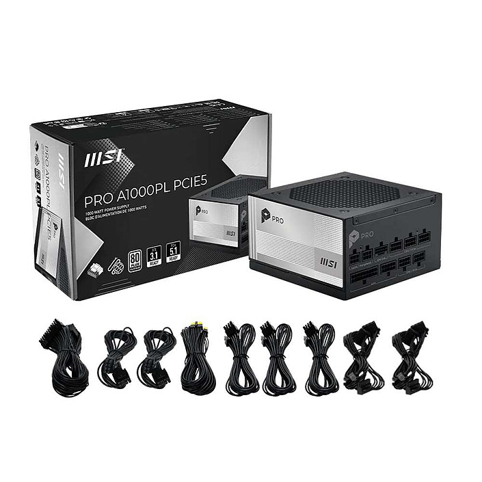 Захранване MSI PRO A1000PL PCIE5 1000W 80 Plus Platinum