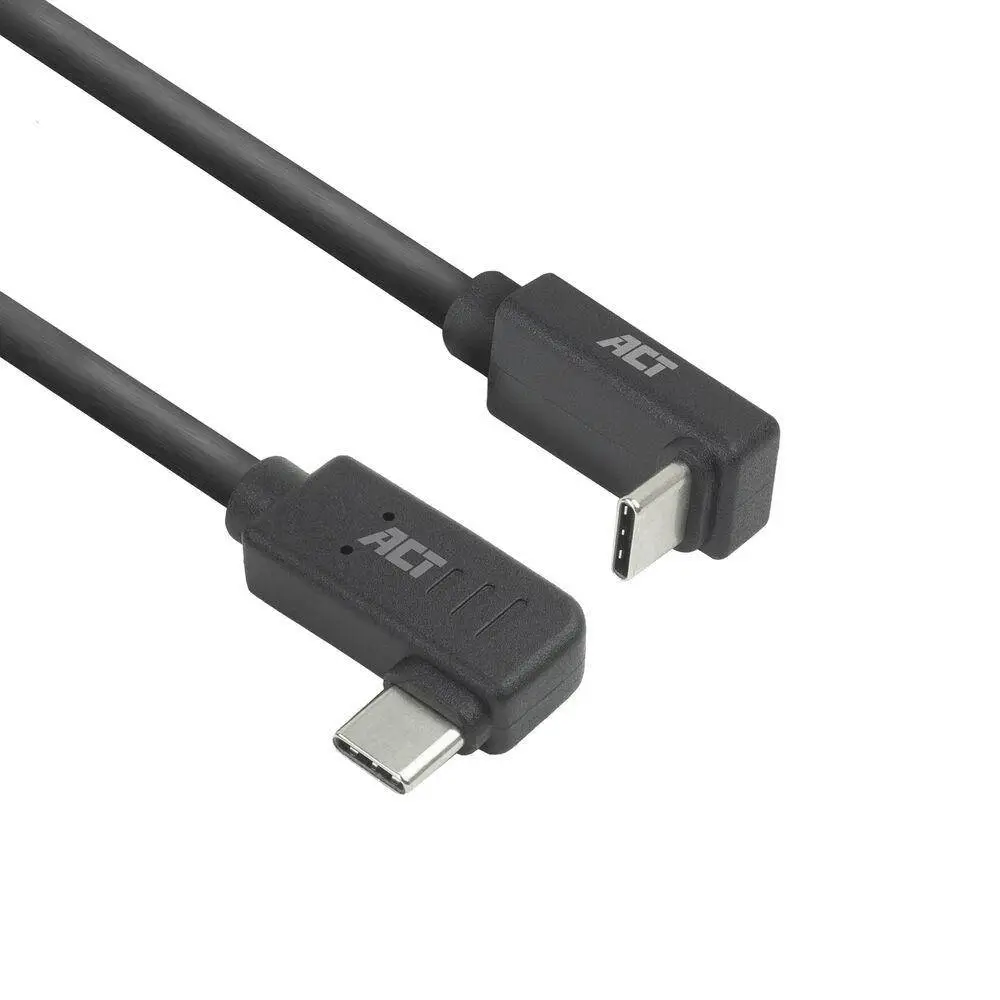 ACT Câble USB-C - USB-C, 10Gbps, 60W, 1 m, connecteurs 90° gauche/droite, incliné haut/bas