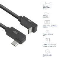 ACT Кабел USB-C - USB-C, 10Gbps, 60W, 1 m, конектори 90&deg; left/right, up/down angled