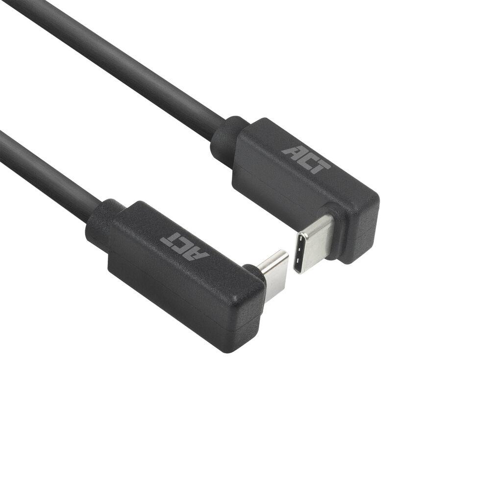 ACT Кабел USB-C 10Gbps, 60W, 0.5м, конектори на 90° up/down angled