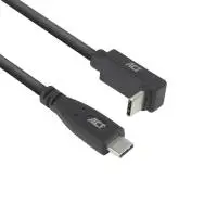 ACT Кабел USB-C - USB-C, 10Gbps, 60W, 1 м, конектори - един прав и един на 90&deg; up/down angled