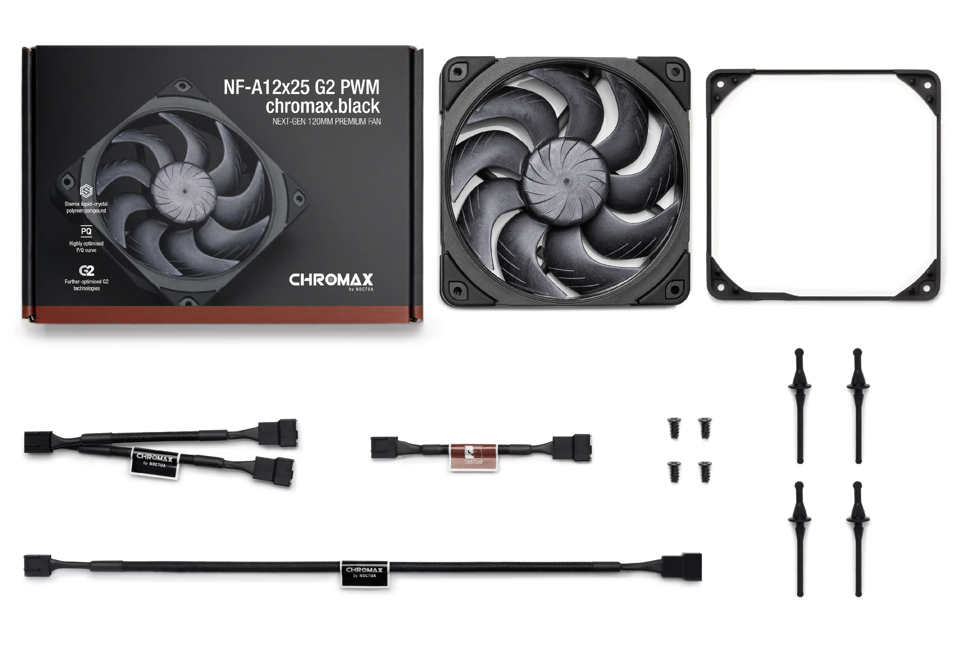 Noctua Вентилатор Fan 120mm NF-A12x25 G2 PWM chromax.black