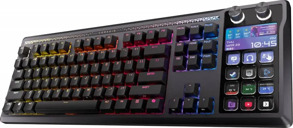 Геймърска механична клавиатура CORSAIR GALLEON 100 SD CRS MLX Pulse Switch - Black