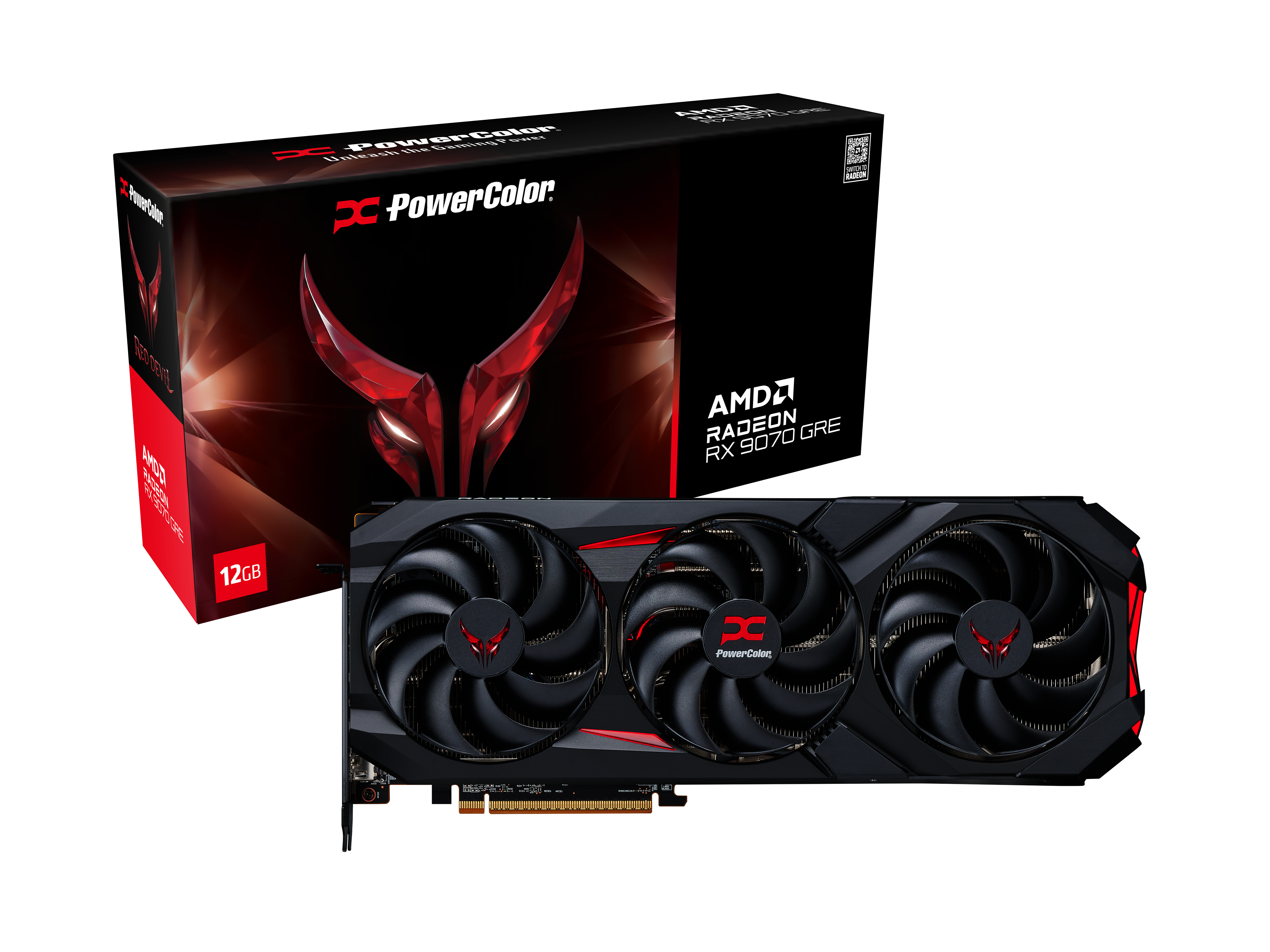 Видео карта PowerColor AMD Radeon RX 9070 GRE Red Devil 12GB GDDR6 - RX9070GRE 12G-E/OC