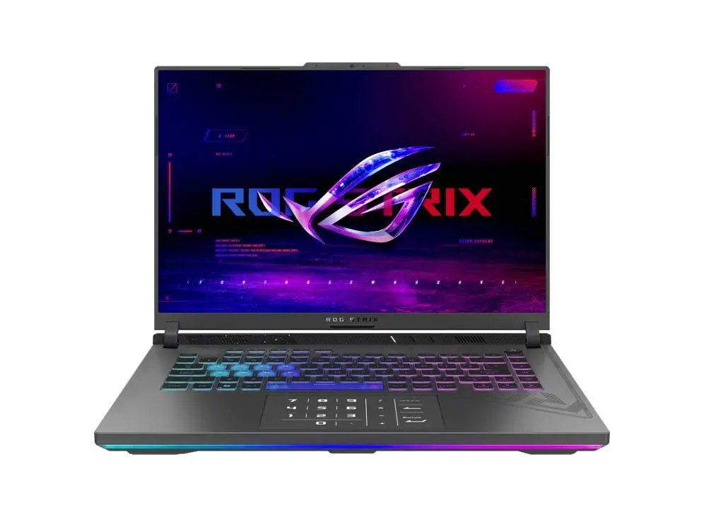 Лаптоп Asus Strix G16 G614PW-RV098, Ryzen 9 8940HX 2.4GHz (80MB Cache, up to 5.3GHz, 16 cores, 32 Threads) 16.0 WUXGA 1920X1200 16:10 Bend+300nits Anti-Glare sRGB 100% Wide View,165Hz,32GB (16GB DDR5-5200 SO-DIMM *2 ) ,1TB G4 , RTX 5080 16GB,Wi-Fi 6E ,Gray