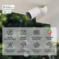 Охранителна WiFi камера TP-Link Tapo C410, Външен/вътрешен монтаж - 2 Броя
