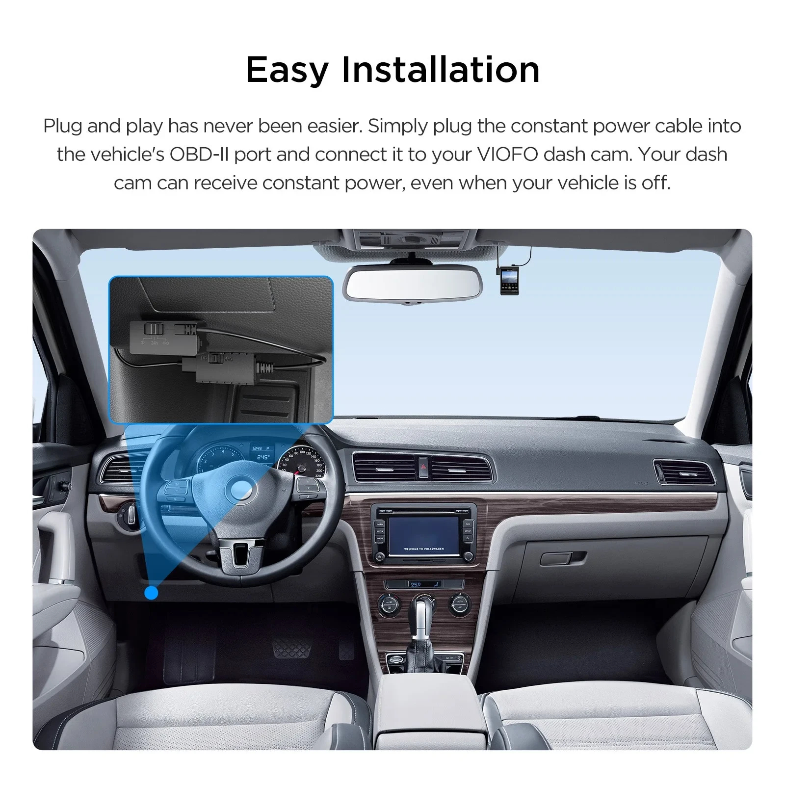 VIOFO Монтажен комплект Hardwire Kit - OP100 OBD-II with Power Cable