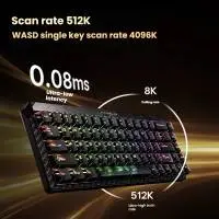 Madlions професионална геймърска механична клавиатура Professional Gaming Mechanical Keyboard TITAN 68 TURBO - 8K, Magnetic Fuguang Switches (English US), Blac