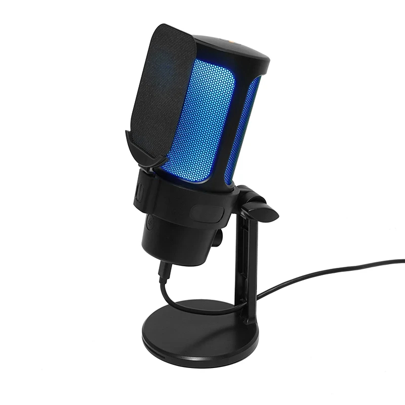 VCom Геймърски микрофон Gaming USB Microphone - VCOM-M902 Black - USB, RGB