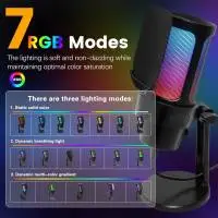 VCom Геймърски микрофон Gaming USB Microphone - VCOM-M902 Black - USB, RGB