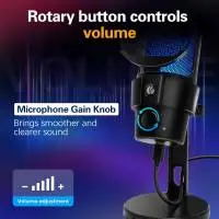 VCom Геймърски микрофон Gaming USB Microphone - VCOM-M902 Black - USB, RGB