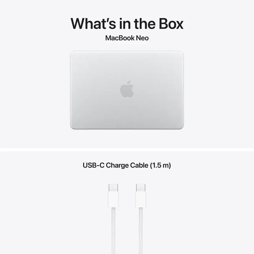 Лаптоп Apple MacBook Neo 13 2026 - 13" 2408 x 1506, A18 Pro, 8GB LPDDR5X, 256GB SSD, Silver