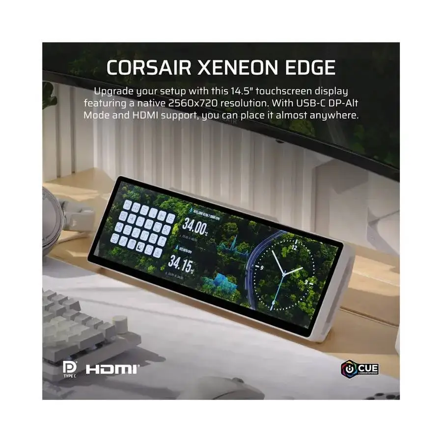 Сензорен дисплей CORSAIR XENEON EDGE 14.5" LCD Touchscreen - Бял