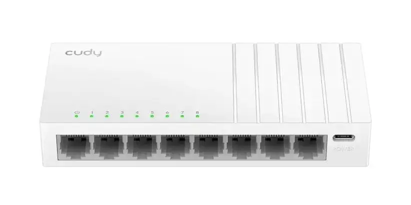 Switch Cudy GS108U, 8-port 10/100/1000 Mbps RJ 45, USB-C - Alb