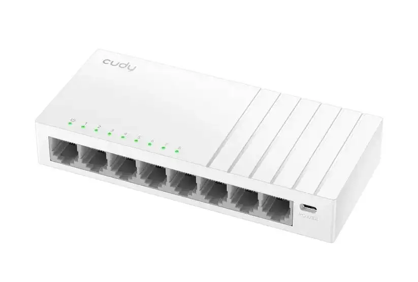 Суич Cudy GS108U, 8-портов 10/100/1000 Mbps RJ 45, USB-C - Бял