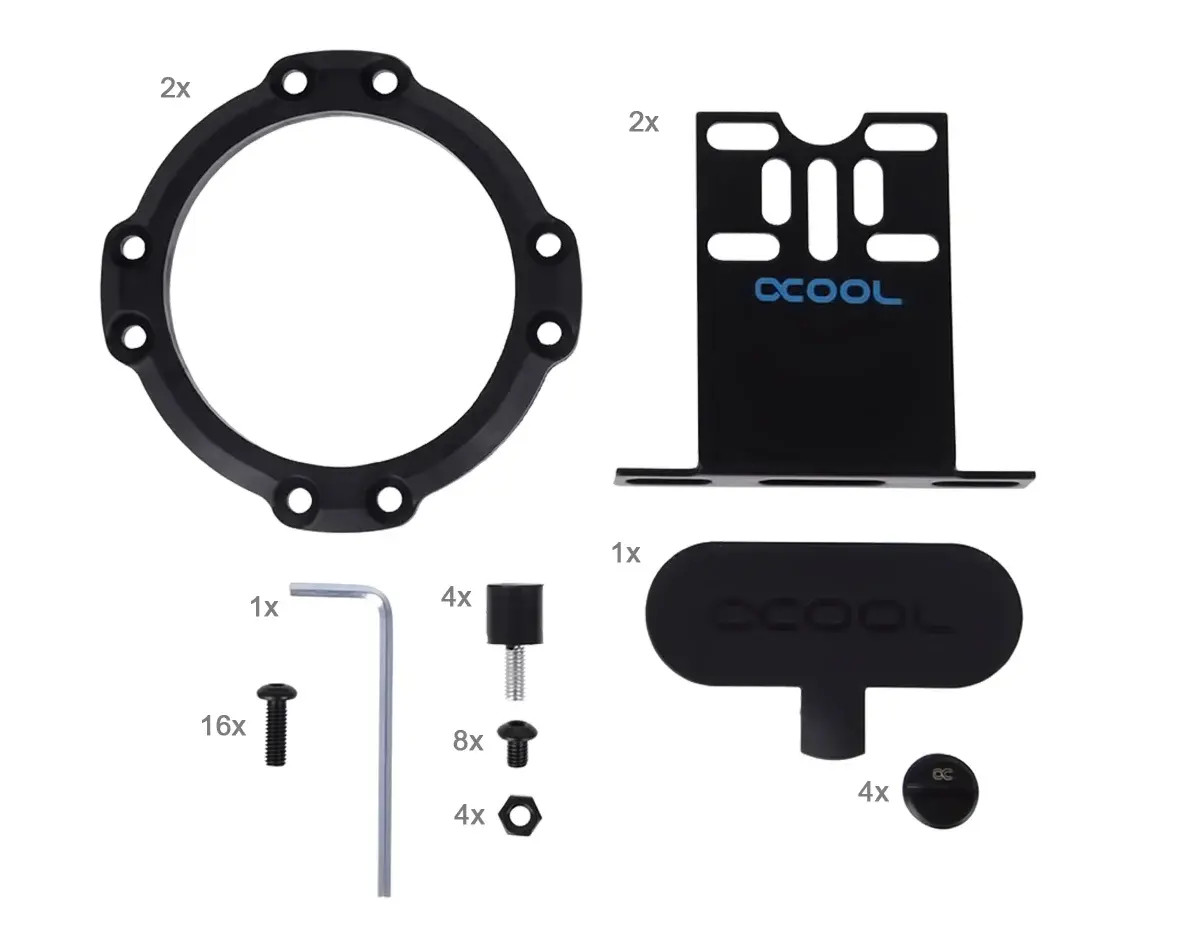 Адаптер приставка с вътрешна и външна резба Alphacool Eisdecke D5 Dual Acrylic Attachment 3x 1/4"