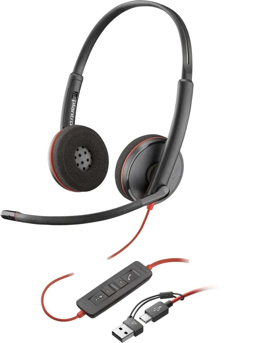 Слушалки HP Poly Blackwire 3220 USB-C - Черен