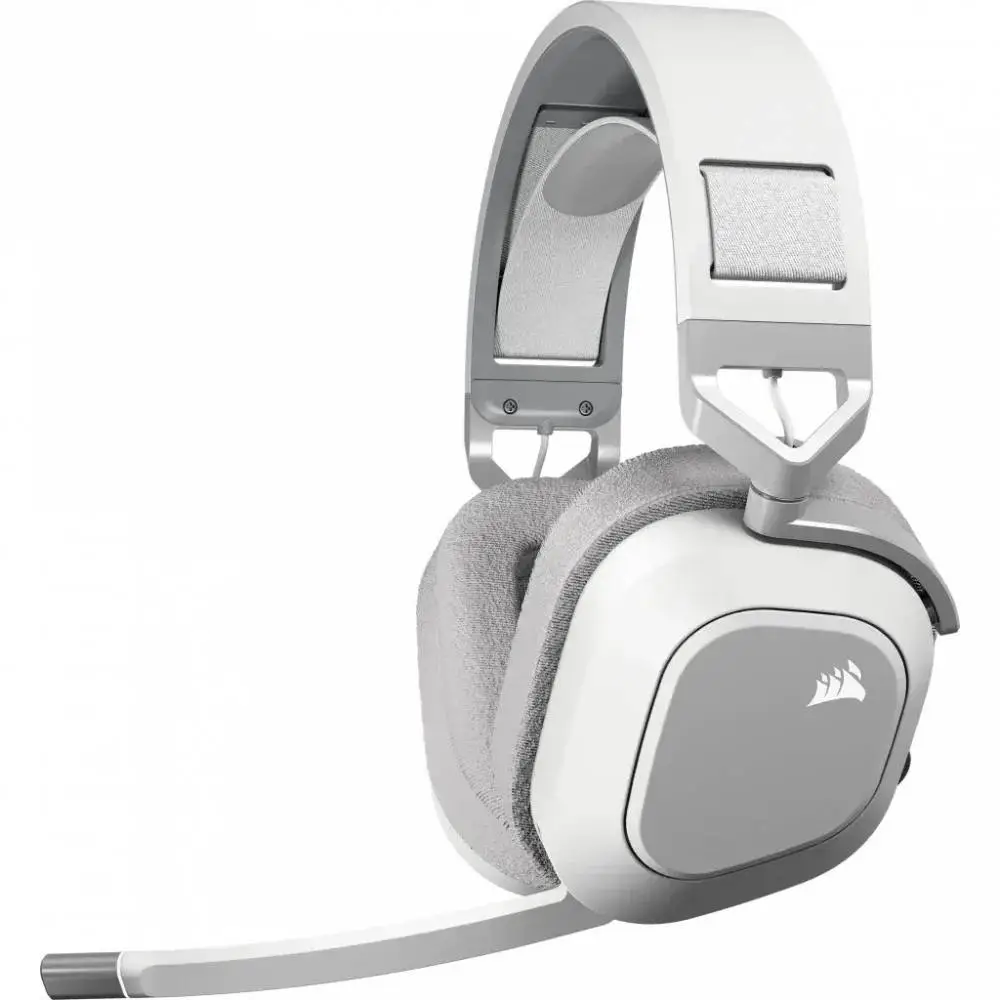 Геймърски слушалки с микрофон Corsair HS80 MAX White безжични и блутут PC/PS5/PS4