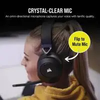 Геймърски слушалки с микрофон Corsair HS65 v2 Carbon безжични и блутут PC/PS5/PS4, Black