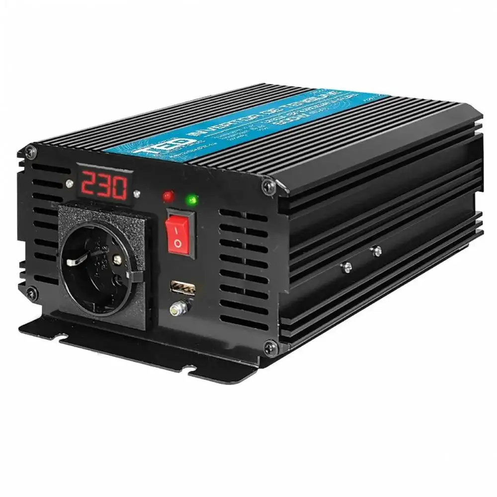 Инвертор 12/220 V  DC/AC 500/1000W Pure Sine Wave TED000422  TED ELECTRIC