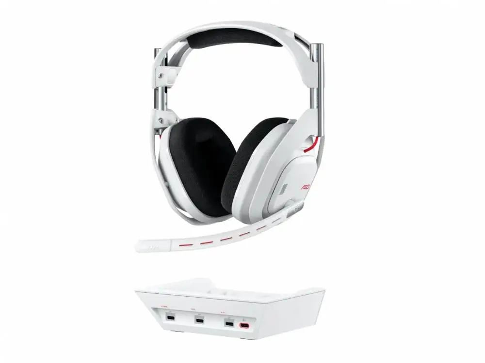 Logitech Astro A50 Lightspeed безжични слушалки със станция , Бели