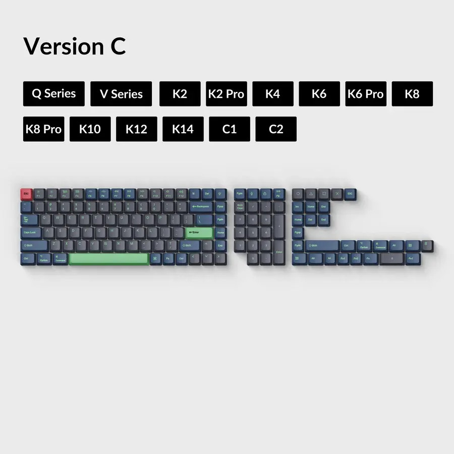 Keychron PBT Keycap Set - Hacker, Version C Keyboard Caps