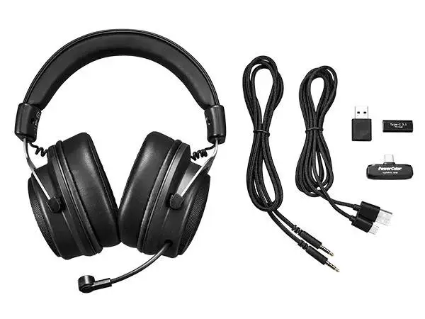 Геймърски безжични слушалки PowerColor Alphyn AH10 - Черни