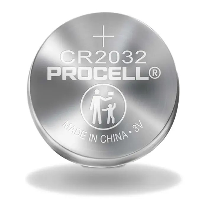 Кнопочная батарея DURACELL PROCELL CR2032, 3V, 1 шт. BULK, Литиевая, /цена за 1 батарею/