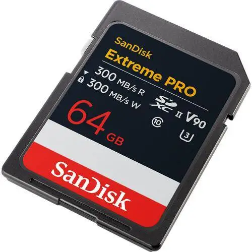 SanDisk Карта памет Extreme Pro SDXC 64GB 300MB/s & 200Mb/s Class 10 V90 UHS-II