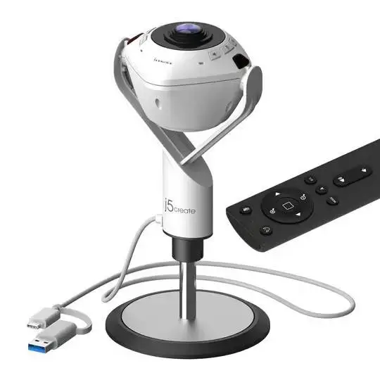 Камера за видеоконференции, j5create JVU368,360°,Full HD 1080p,USB™ UVC/UAC plug-and-play,HDR,AI функция