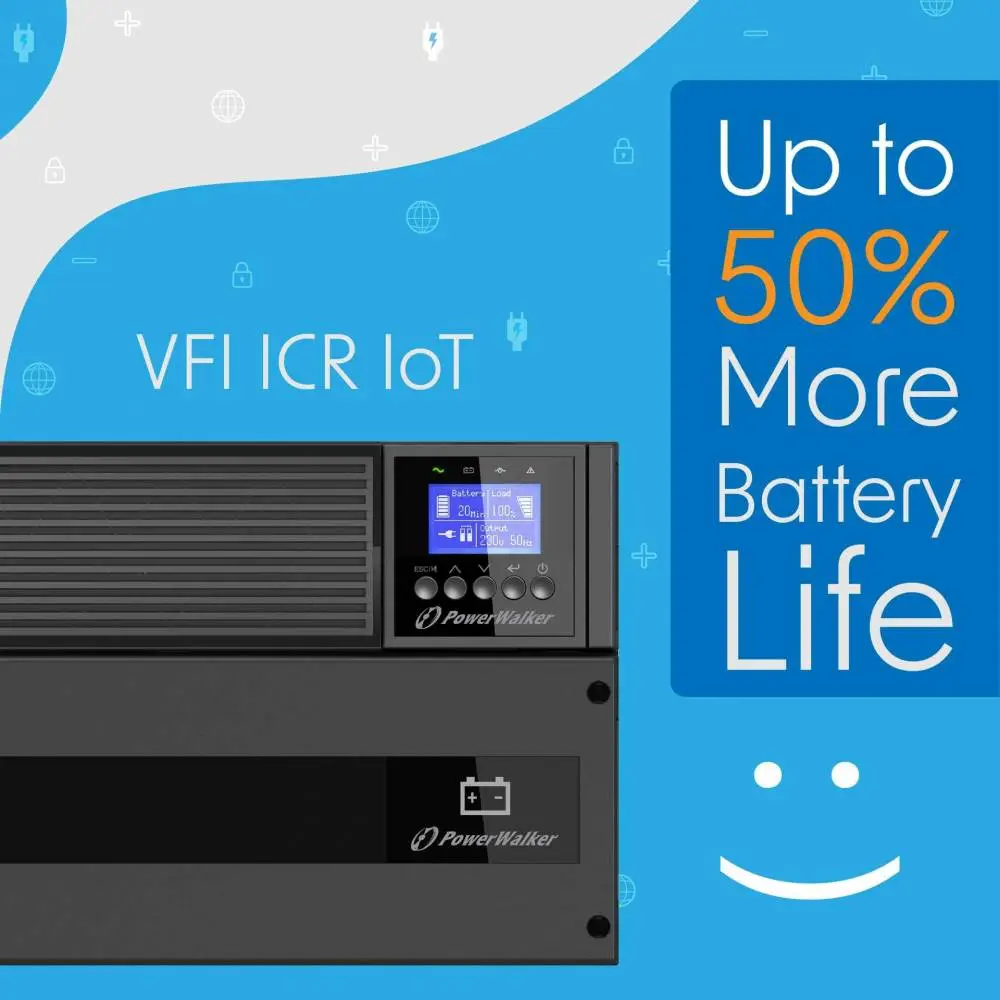 UPS POWERWALKER VFI 1500 ICR IoT PF1 1500VA/ 1500 W, On-Line