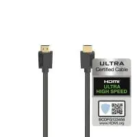 Кабел HAMA High Speed, HDMI мъжко - HDMI мъжко, 8K, 48GB/s, Ethernet , 1 м, позл. конектори