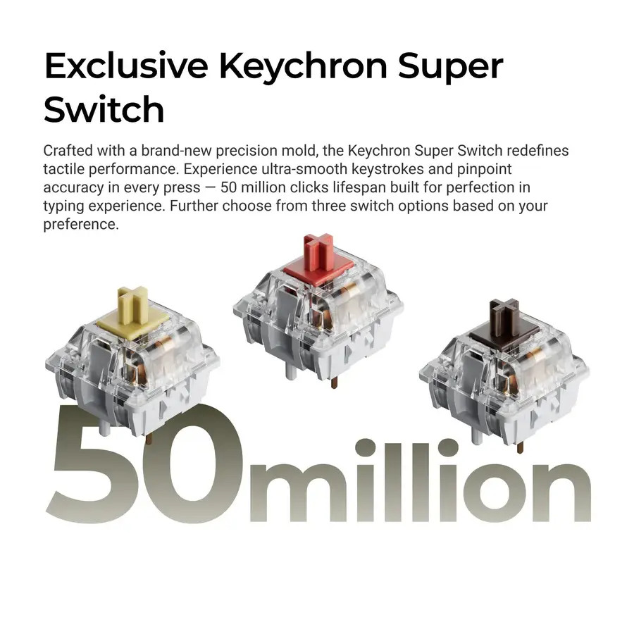 Геймърска Механична клавиатура Keychron C1 Pro 8K QMK - Super Banana Switch