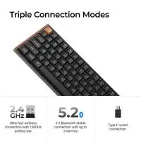 Безжчина механична клавиатура Keychron K3 MAX SE Black QMK/VIA - Milk POM Red Switch