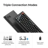 Безжична механичка клавиатура Keychron V6 Ultra 8K - Silk POM Switch Red