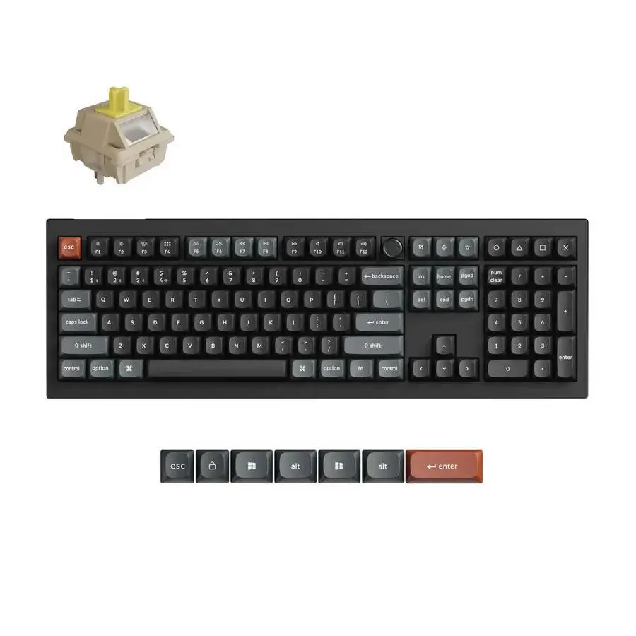 Безжична механичка клавиатура Keychron V6 Ultra 8K - Silk POM Switch Banana