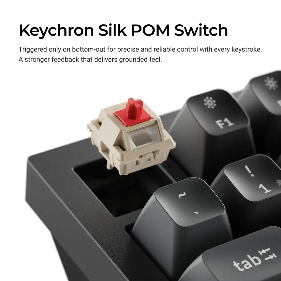 Безжична механичка клавиатура Keychron Q1 Ultra 8K Black - Silk POM Switch Red