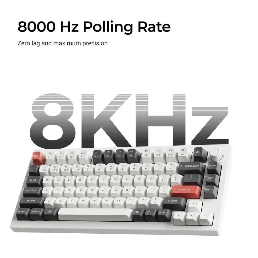 Безжична механичка клавиатура Keychron Q1 Ultra 8K Black - Silk POM Switch Banana