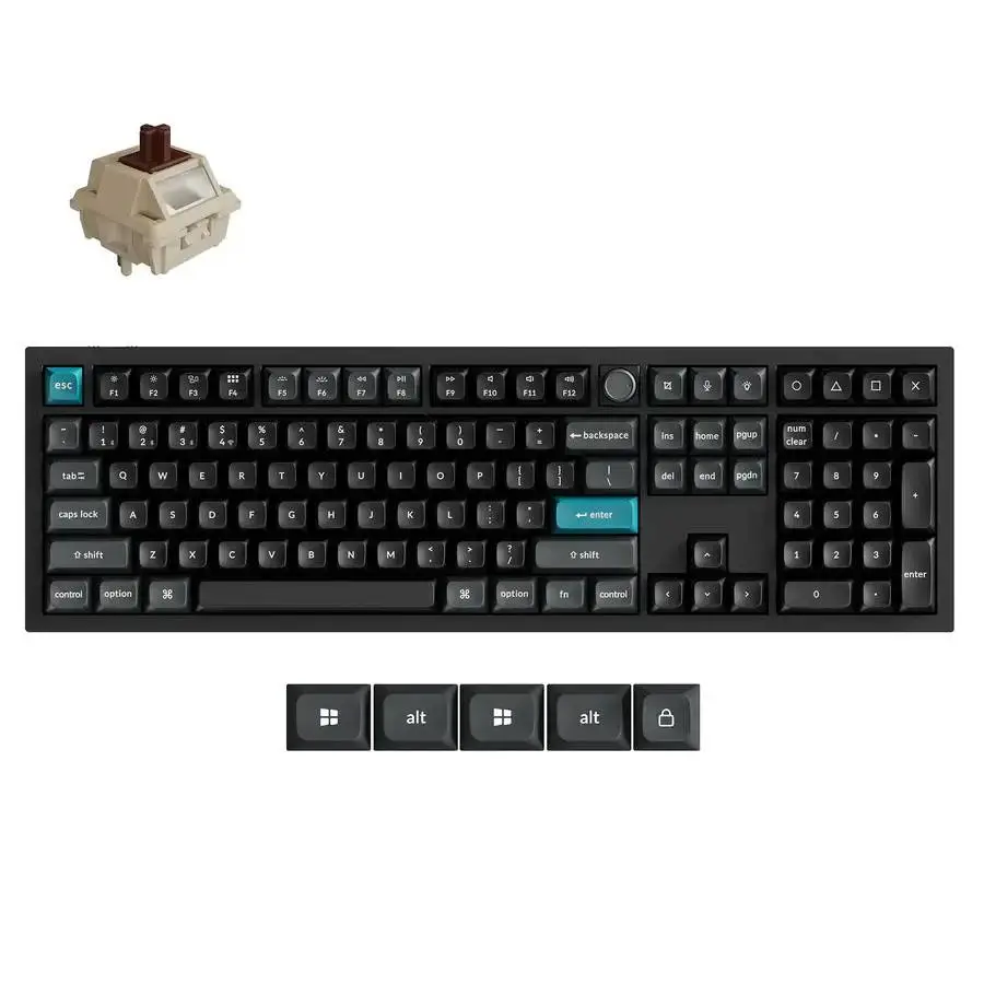 Безжична механичка клавиатура Keychron Q6 Ultra 8K Black - Silk POM Switch Brown