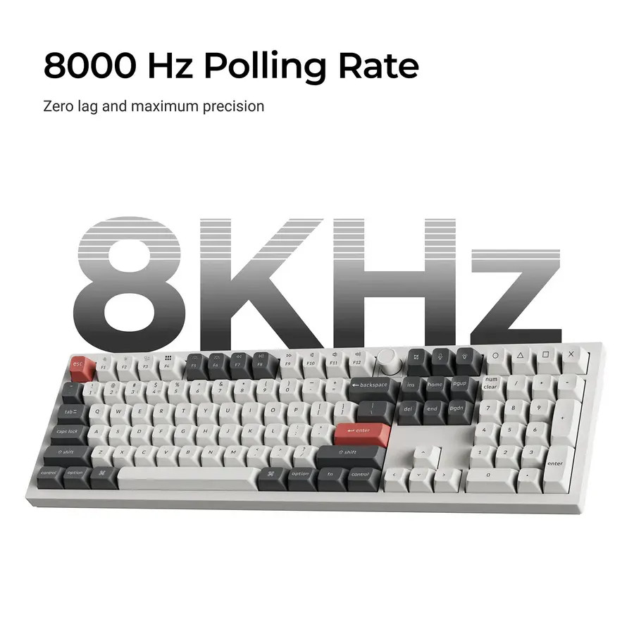 Безжична механичка клавиатура Keychron Q6 Ultra 8K Black - Silk POM Switch Brown