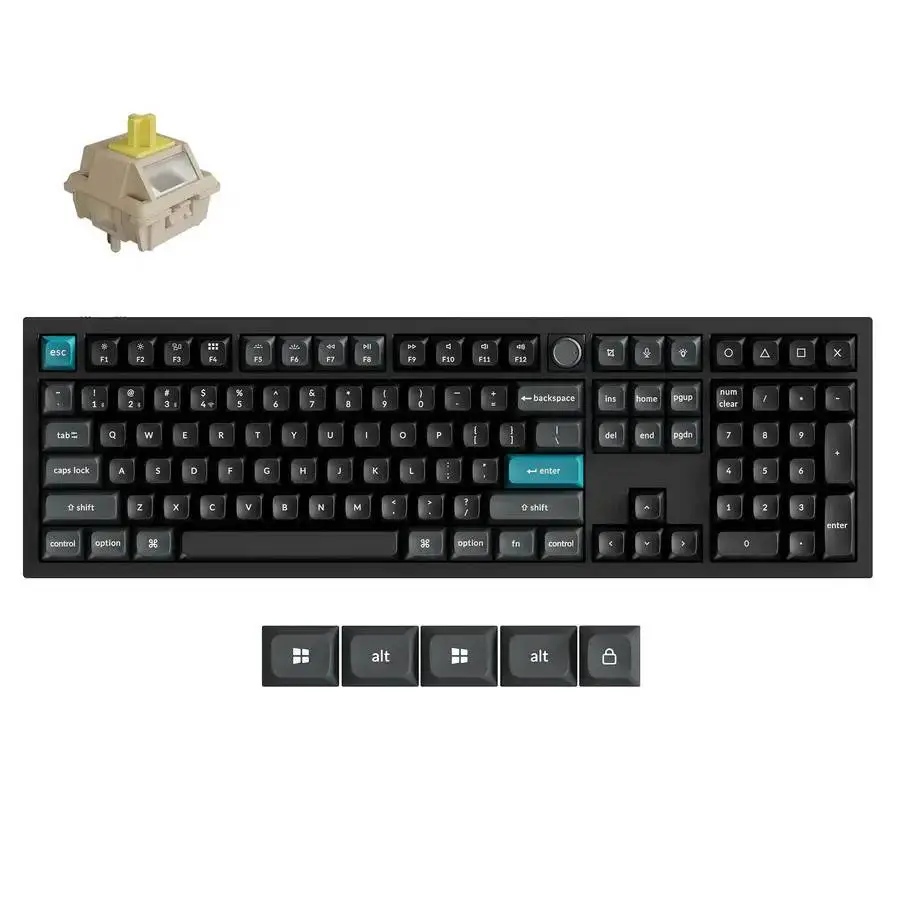 Безжична механичка клавиатура Keychron Q6 Ultra 8K Black - Silk POM Switch Banana