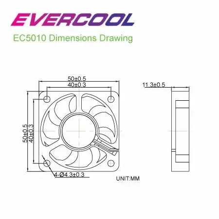 Evercool Вентилатор Fan 50x50x10 2Ball (4500 RPM) EC5010M12BA